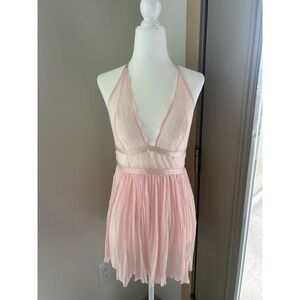 Victoria's Secret Light Pink Sheer Lace Babydoll Dress Ballerina Coquette